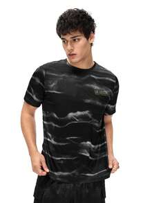 Top de pijama casual para hombre con texto en inglés impreso que se asemeja a un patrón de cebra - Negro - Ver 5