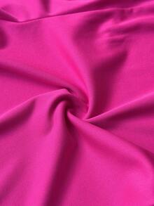 Maweii Macaquinho Elegante de Perna Larga com Laço Assimétrico e Sem Mangas, Cor Rosa Vermelha, Adequado para Uso Diário, Férias, Feriados, Resort, Encontros, Festivais, Festas - Pink - Visão 6