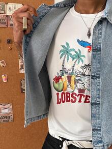 STEELVANCE Men's American Casual Distressed Embroidered Denim Jacket - Blue - View 6