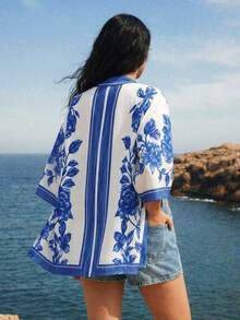 CAJUNI Summer Vacation Beach Floral Print Kimono - Multicolor - View 2