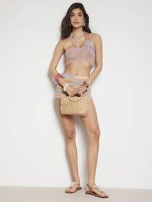 SHUZIA #CoastalChic 女士航海风系带棕褐色人字拖凉鞋 – 奢华灵感，雕塑线条，轻松优雅，夏日必备 - 紫紅色 - 查看 7