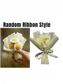 1pc/2pcs Creatively Knitted Pom-Pom Daisy Bouquet Is The Perfect Decorative Gift For Birthdays, Valentine's Day, And The Back-To-School Season. - Multicolor - View 6