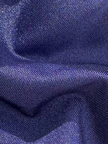 Swim Mod 春假女士纯色挂脖金属装饰性感系带两件式比基尼泳衣套装 - 藍色 - 查看 6