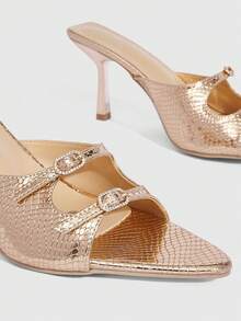 CUCCOO SZL Women Shoes Spring And Summer New Champagne Pointed Stiletto Women's High-Heeled Sandals Fashion Comfortable Versatile Sexy Party Women's Sandals Slippers - Rose Gold - View 5