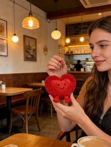 POKOJA LAND 1个装 3.9英寸-Beatty Love 毛绒娃娃吊坠，可爱红色爱心填充娃娃，适合作为情人节/圣诞节及其他节日礼物送给妻子、女朋友、男朋友、爱人 - 彩色 - 查看 11