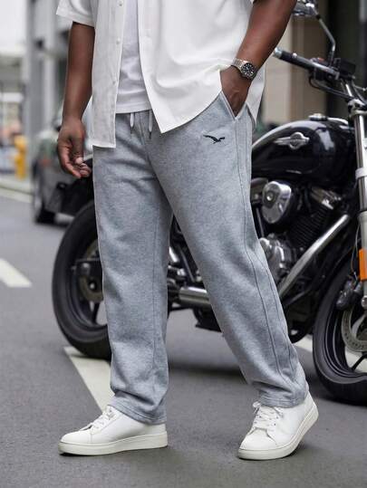 ResortEase 大码男式抽绳腰口袋直筒宽松休闲运动裤