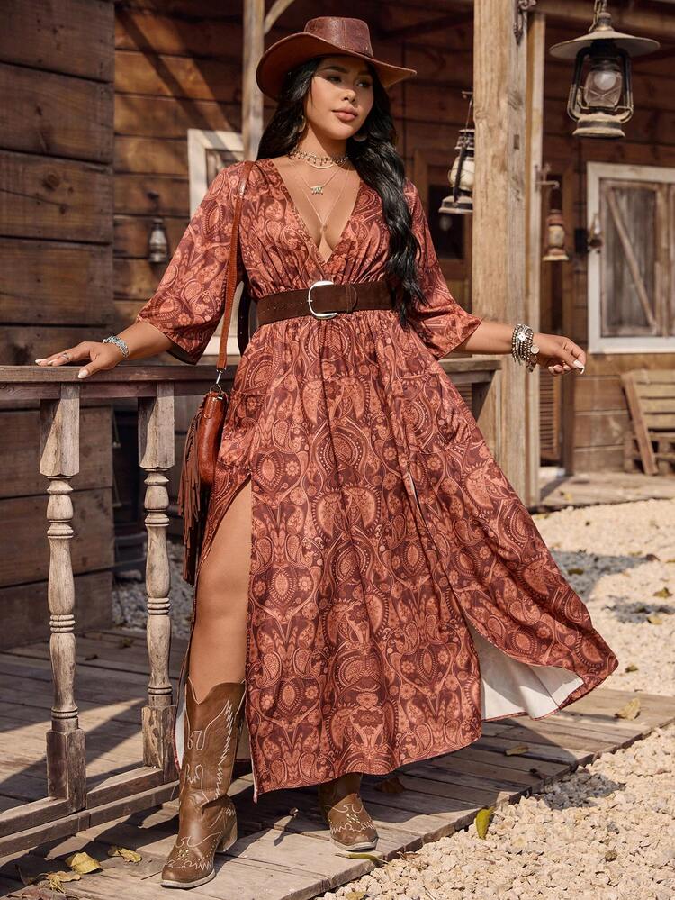 fitted western dresses western dresses Stetson Western Denim Maxi Dress