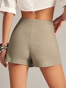 Hauture Women's Wrap Front Office Skort With Belt - Army Green - View 3