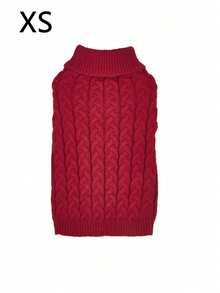 1pc Dachshund Sweater, Long Dog Sweater, Pet Clothing, Solid Color British Style Pet Sweater, Extended Pet Sweater, Minimalist Design, Couple/Best Friend Style, Suitable For Poodle, Basset Hound, Dachshund, Beagle, Corgi, Long Dogs, Cats - Burgundy - View 8