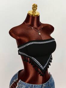 Amplova 2026 Music Festival Black Bandeau Top, Headscarf Bandeau Top For Women - Black - View 13