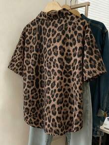 Resyla Women's Spring/Summer New Arrival Leopard Print Short Sleeve Casual Shirt - Multicolor - View 2