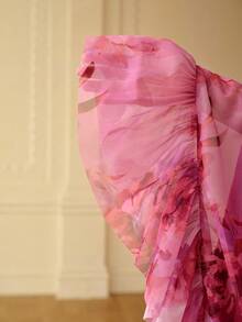 ZEYLAH Romantic Floral Print Ruffle Hem Skirt, Spring/Summer - Purple - View 8