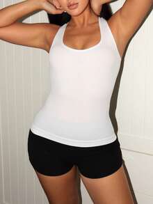 Lowkey Lull 3pcs Seamless Women's Camisole Tops, High Elasticity, Soft, Non-Restrictive, Suitable For Home, Commute, And Everyday Wear - Multicolor - View 8