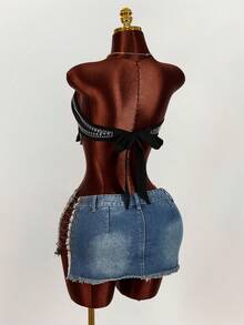 Amplova 2026 Music Festival Black Bandeau Top, Headscarf Bandeau Top For Women - Black - View 15