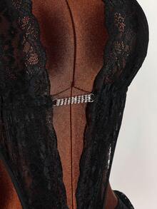 Amplova 2026 Lace See-Through Sexy Music Festival Jumpsuit For Women - Black - View 11