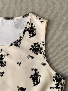 GlowEve Top de tirantes con cuello redondo y estampado floral todo sobre para vacaciones - Albaricoque - Ver 5