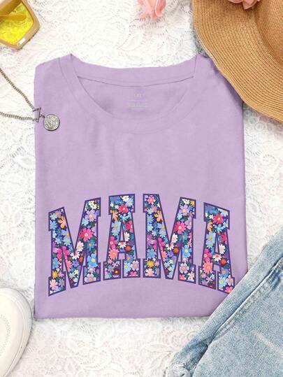 EMERY ROSE Plus Size Women's Summer Tops 'be Kind' Floral Printed Graphic Tee Short Sleeve Casual Crew Neck T-Shirt