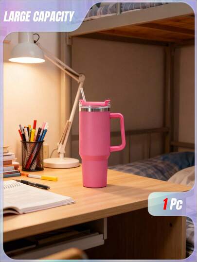 1 pièce Bouteille d'eau isolée en acier inoxydable de 40 oz à très grande capacité avec rétention du froid, idéale pour les passionnés d'eau, mug à café, grande bouteille pour l'extérieur, bouteille de sport