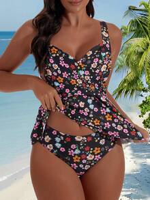 Swim Lushoire Women's Casual Christmas Beach Party Printed Bikini 2 Pieces Swimwear Set - Multicolor - View 5