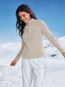 In My Nature Chaqueta de forro polar con cremallera cálida para mujer para uso al aire libre, otoño/invierno - Albaricoque - Ver 4