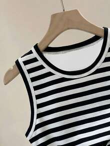 Resyla 黑白条纹休闲基础款吊带裙 - 彩色 - 查看 3