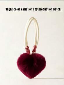 Joivida 1Pc Genuine Rex Rabbit Fur Red Bracelet – Fluffy Heart Bag Charms Cute Wholesale Pendants Toys - Multicolor - View 8