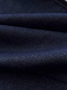 Elamini 女士束腰短款背心外套，深V领蕾丝开衩牛仔效果轻薄外套，春夏款 - 藍色 - 查看 7