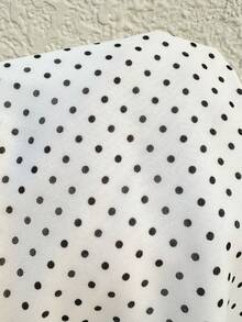 Sunnyshic 女士雪纺波点露背吊带宽松A字迷你连衣裙 - 黑與白 - 查看 3