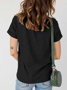 EMERY ROSE Vintage Leopard Print JESUS Faith Print Casual Plus Size T-Shirt - Black - View 2