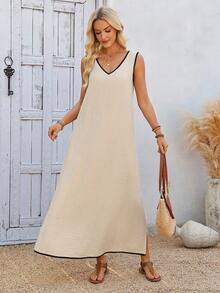 EMERY ROSE Women's Casual Daily Contrast Trim Dress, Summer - Multicolor - View 6