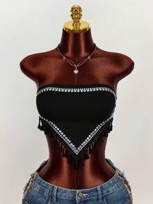 Amplova 2026 Music Festival Black Bandeau Top, Headscarf Bandeau Top For Women - Black - View 9