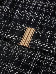 Ellevyn Đầm midi nữ kẻ caro cổ chữ V, eo thon, thích hợp cho hẹn hò và tiệc tùng. - màu đen - Xem 5