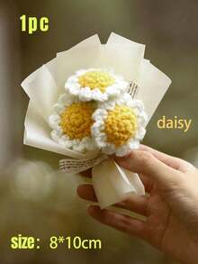 1pc/2pcs Creatively Knitted Pom-Pom Daisy Bouquet Is The Perfect Decorative Gift For Birthdays, Valentine's Day, And The Back-To-School Season. - Multicolor - View 9