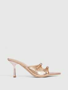 CUCCOO SZL Women Shoes Spring And Summer New Champagne Pointed Stiletto Women's High-Heeled Sandals Fashion Comfortable Versatile Sexy Party Women's Sandals Slippers - Rose Gold - View 2