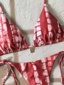 Swim Vcay Bộ 2 bikini nữ mùa hè in họa tiết ngẫu nhiên, dây mảnh, trang trí kim loại, gợi cảm. - Nhiều màu - Xem 4