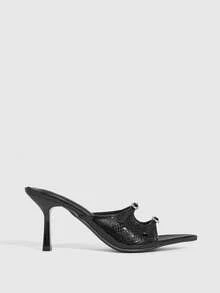 CUCCOO SZL 女士鞋履 春夏新款黑色尖头细高跟凉鞋 时尚舒适 百搭性感派对女式凉鞋拖鞋 - 黑色 - 查看 2