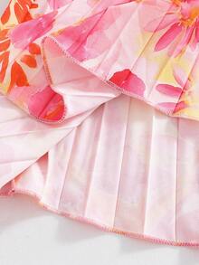 SHEIN 女童休闲无袖热带印花连衣裙，春夏新款 - 彩色 - 查看 6