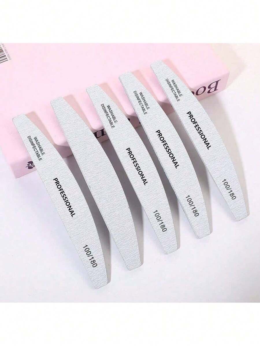 10 chiếc dũa móng tay hình lưỡi liềm chuyên nghiệp, dũa móng tay dễ sử dụng, dũa móng tay mỏng, dũa tạo hình và đánh bóng móng tay. - Nhiều màu - Xem 1