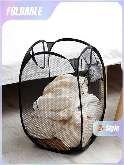 1pc Pop Up Laundry Basket With Handle - Foldable Mesh Laundry Basket For Storing Dirty Clothes, Suitable For Children To Change Clothes/Adults To Change 3-4 Pieces Of Clothing (Please Take Care To Check The Size Before Placing An Order)