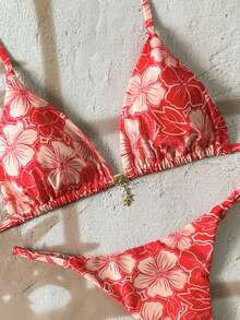 Swim Mod Bộ 2 món bikini hai mảnh in họa tiết ngẫu nhiên dành cho nữ, kiểu dáng gợi cảm, thích hợp mặc mùa hè. - Nhiều màu - Xem 4