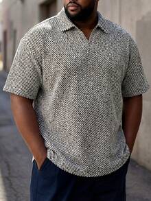 ResortEase Áo thun polo sọc thường ngày dành cho nam cỡ lớn trưởng thành - Nhiều màu - Xem 1