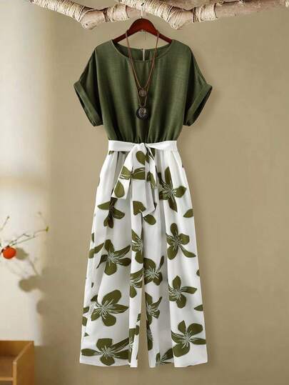 Linhara Mono elegante y cómodo con lazo, ideal para vacaciones, uso casual y viajes