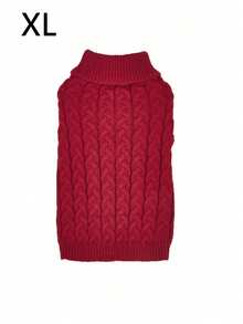 1pc Dachshund Sweater, Long Dog Sweater, Pet Clothing, Solid Color British Style Pet Sweater, Extended Pet Sweater, Minimalist Design, Couple/Best Friend Style, Suitable For Poodle, Basset Hound, Dachshund, Beagle, Corgi, Long Dogs, Cats - Burgundy - View 7