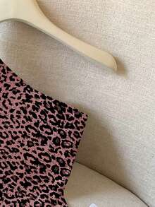 Lyxana Women's Leopard Print Asymmetric Hem Casual Top - Multicolor - View 3