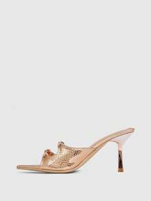 CUCCOO SZL Women Shoes Spring And Summer New Champagne Pointed Stiletto Women's High-Heeled Sandals Fashion Comfortable Versatile Sexy Party Women's Sandals Slippers - Rose Gold - View 4