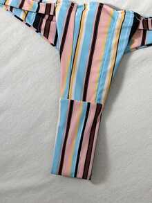 Swim Mod 花瓣拼接钢圈可拆卸肩带柔软印花性感两件式泳衣 - 彩色 - 查看 7