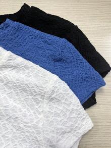 Franclia 女士春夏新款提花针织修身三件套T恤 - 彩色 - 查看 6