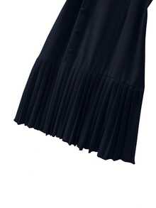 GlowEve CURVE Plus Size Solid Color Round Neck Short Sleeve Casual Versatile Summer Dress - Navy Blue - View 5