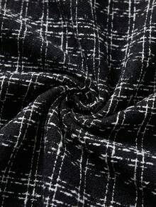 Ellevyn Đầm midi nữ kẻ caro cổ chữ V, eo thon, thích hợp cho hẹn hò và tiệc tùng. - màu đen - Xem 4