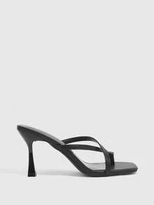 CUCCOO SZL Women Shoes Fashion Women Square Toe Stiletto Black Cross Strap Sandals Sexy Party Banquet Date Nightclub Wear Women High Heel Sandals - Black - View 2